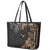 Samoa and New Zealand Together Leather Tote Bag Siapo Motif and Maori Paua Shell Pattern