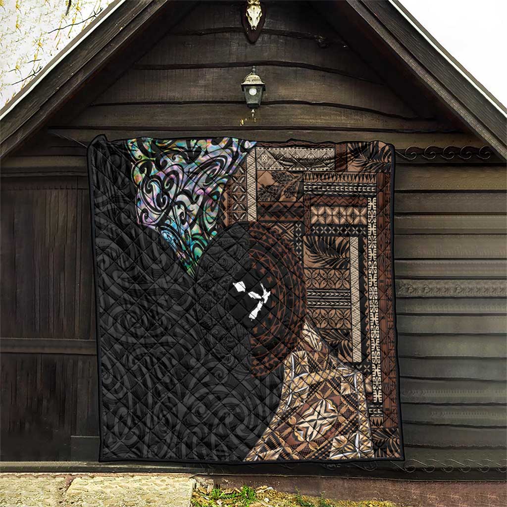 Samoa and New Zealand Together Quilt Siapo Motif and Maori Paua Shell Pattern