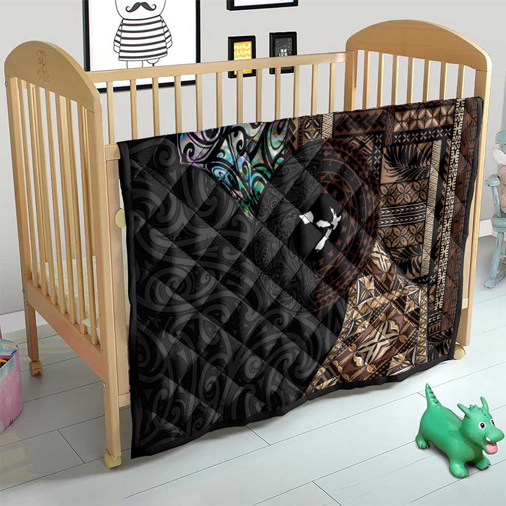 Samoa and New Zealand Together Quilt Siapo Motif and Maori Paua Shell Pattern