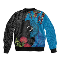 Fiji and New Zealand Together Bomber Jacket Tapa Maori Tattoo mix Tagimoucia and Pohutukawa LT03 - Polynesian Pride