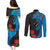 Fiji and New Zealand Together Couples Matching Puletasi and Long Sleeve Button Shirt Tapa Maori Tattoo mix Tagimoucia and Pohutukawa