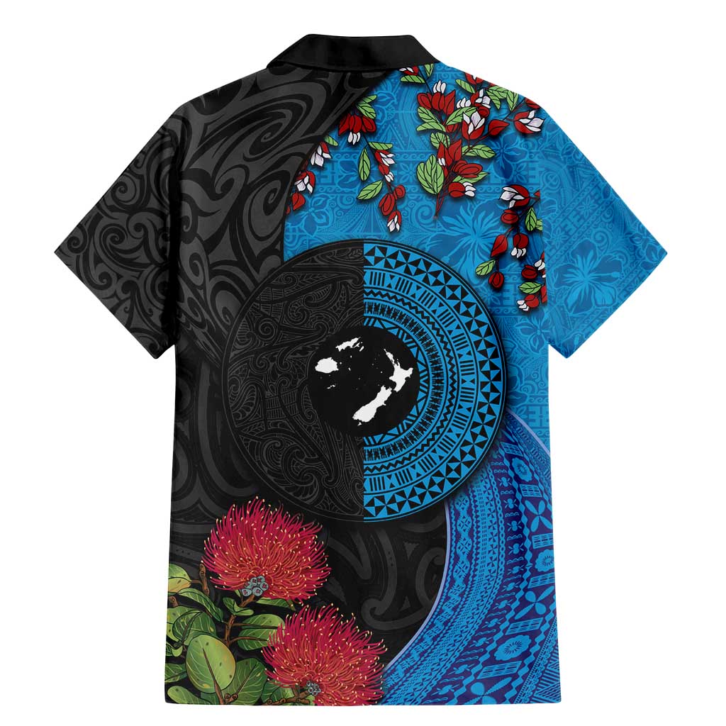 Fiji and New Zealand Together Family Matching Mermaid Dress and Hawaiian Shirt Tapa Maori Tattoo mix Tagimoucia and Pohutukawa LT03 - Polynesian Pride