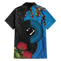 Fiji and New Zealand Together Family Matching Summer Maxi Dress and Hawaiian Shirt Tapa Maori Tattoo mix Tagimoucia and Pohutukawa LT03 - Polynesian Pride