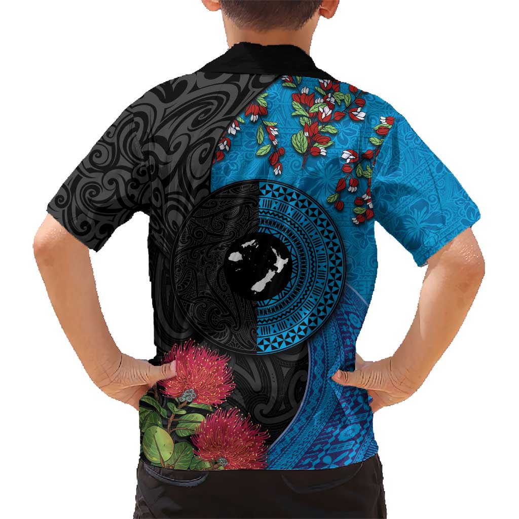 Fiji and New Zealand Together Hawaiian Shirt Tapa Maori Tattoo mix Tagimoucia and Pohutukawa LT03 - Polynesian Pride