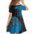 Fiji and New Zealand Together Kid Short Sleeve Dress Tapa Maori Tattoo mix Tagimoucia and Pohutukawa