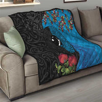 Fiji and New Zealand Together Quilt Tapa Maori Tattoo mix Tagimoucia and Pohutukawa LT03 - Polynesian Pride