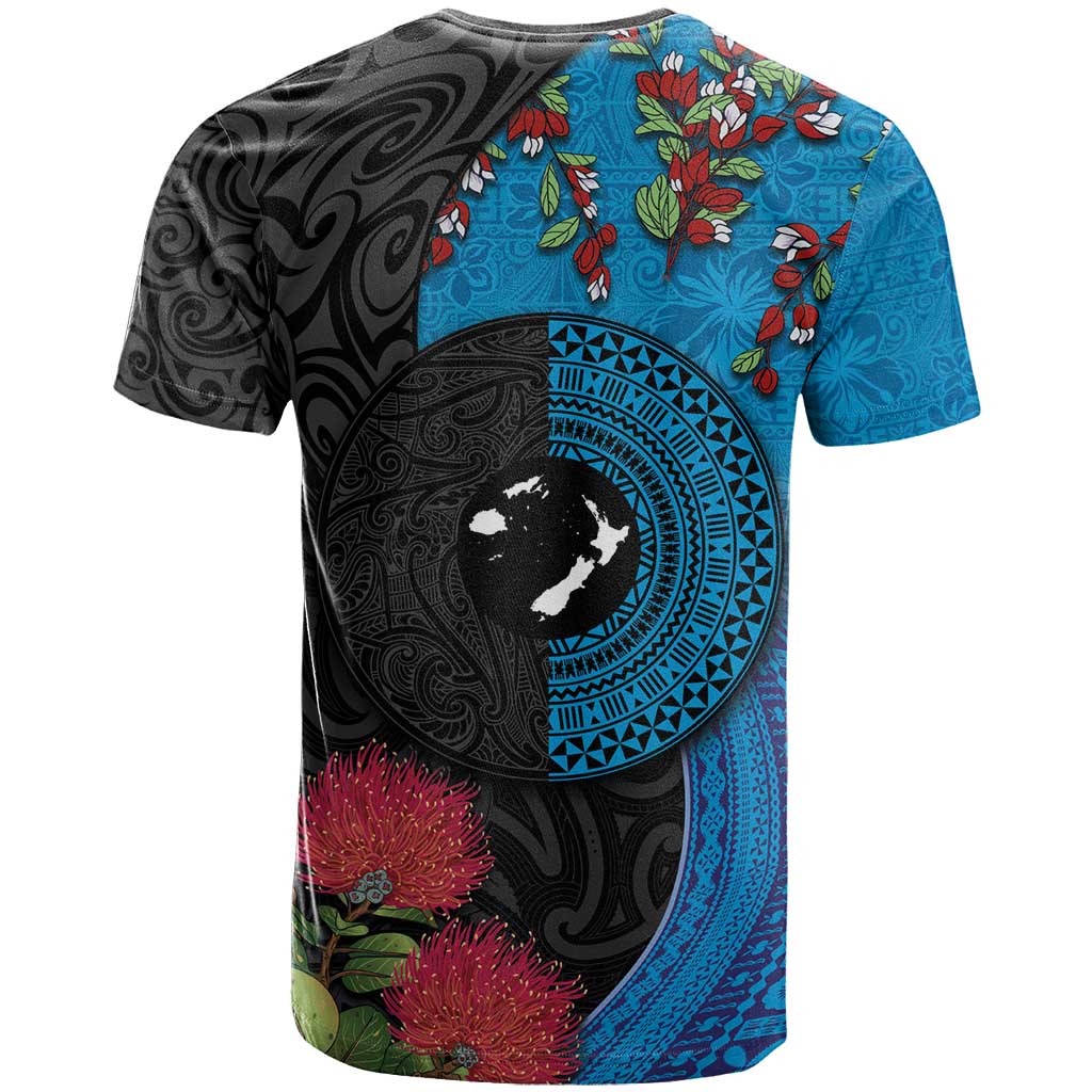 Fiji and New Zealand Together T Shirt Tapa Maori Tattoo mix Tagimoucia and Pohutukawa LT03 - Polynesian Pride