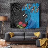 Fiji and New Zealand Together Tapestry Tapa Maori Tattoo mix Tagimoucia and Pohutukawa