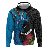 Fiji and New Zealand Together Zip Hoodie Tapa Maori Tattoo mix Tagimoucia and Pohutukawa LT03 Pullover Hoodie Black - Polynesian Pride