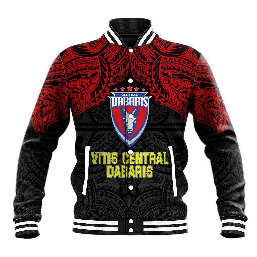 Vitis Central Dabaris Rugby Baseball Jacket Papua New Guinea Polynesian Tattoo LT03 Unisex Red - Polynesian Pride