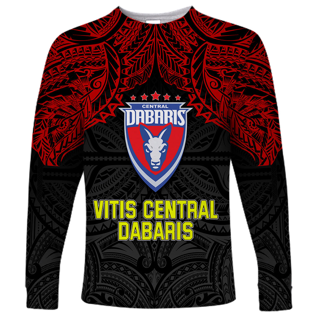 Vitis Central Dabaris Rugby Long Sleeve Shirt Papua New Guinea Polynesian Tattoo LT03 Unisex Red - Polynesian Pride