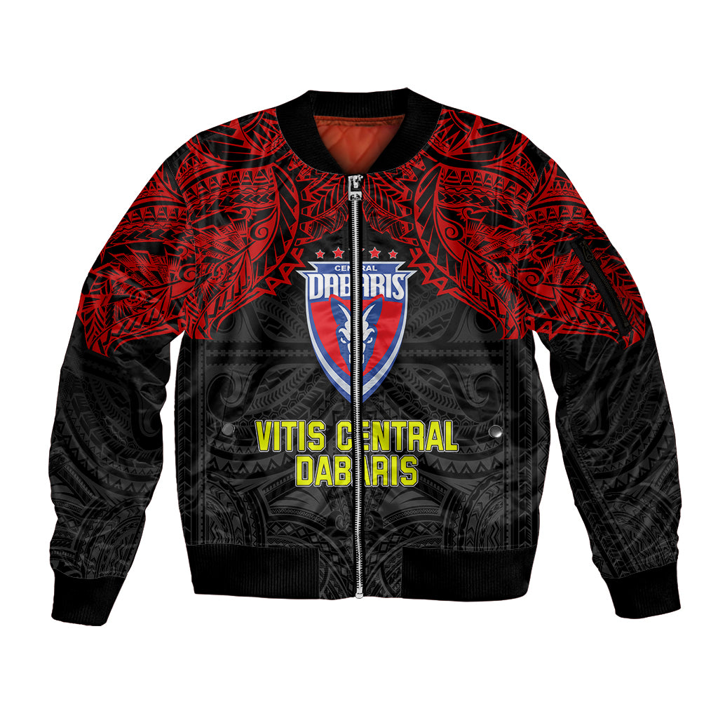 Vitis Central Dabaris Rugby Sleeve Zip Bomber Jacket Papua New Guinea Polynesian Tattoo LT03 Unisex Red - Polynesian Pride