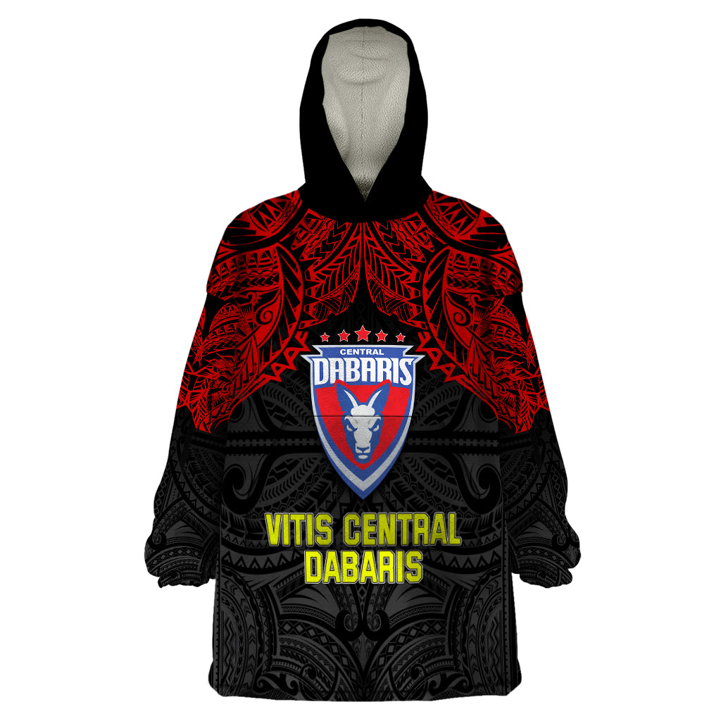 Vitis Central Dabaris Rugby Wearable Blanket Hoodie Papua New Guinea Polynesian Tattoo LT03 One Size Red - Polynesian Pride