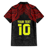 Custom Vitis Central Dabaris Rugby Family Matching Off Shoulder Short Dress and Hawaiian Shirt Papua New Guinea Polynesian Tattoo LT03 - Polynesian Pride