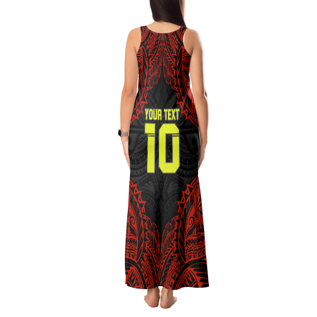 Custom Vitis Central Dabaris Rugby Tank Maxi Dress Papua New Guinea Polynesian Tattoo LT03 - Polynesian Pride