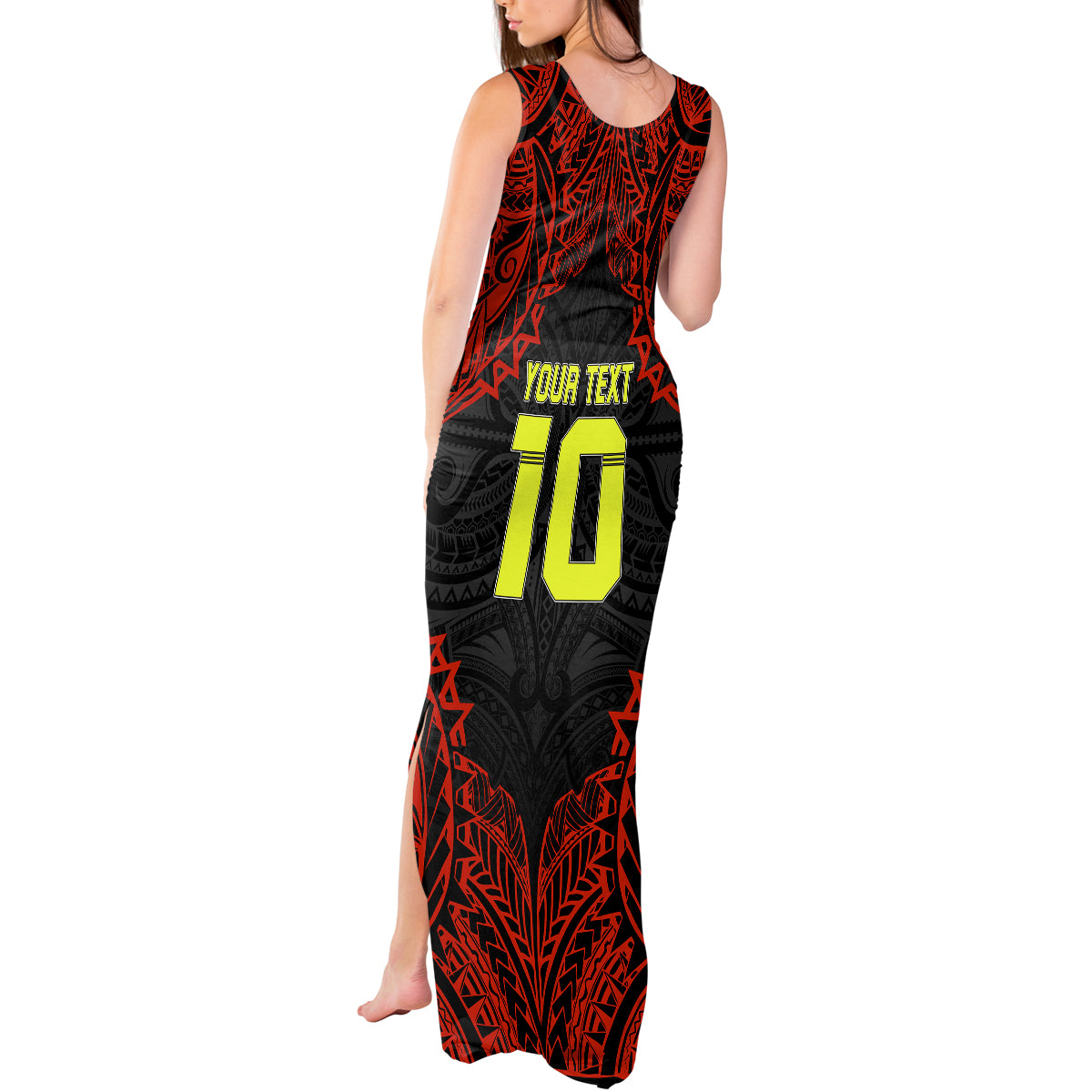 Custom Vitis Central Dabaris Rugby Tank Maxi Dress Papua New Guinea Polynesian Tattoo LT03 - Polynesian Pride