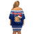 Tokelau Christmas Off Shoulder Short Dress Santa Claus Tokelau Flag and Coat of Arms with Polynesian Pattern LT03 - Polynesian Pride