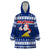 Tokelau Christmas Wearable Blanket Hoodie Santa Claus Tokelau Flag and Coat of Arms with Polynesian Pattern LT03 One Size Blue - Polynesian Pride