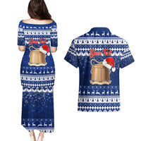 Personalised Tokelau Christmas Couples Matching Puletasi Dress and Hawaiian Shirt Santa Claus Tokelau Flag and Coat of Arms with Polynesian Pattern LT03 - Polynesian Pride