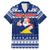 Personalised Tokelau Christmas Family Matching Mermaid Dress and Hawaiian Shirt Santa Claus Tokelau Flag and Coat of Arms with Polynesian Pattern LT03 Dad's Shirt - Short Sleeve Blue - Polynesian Pride