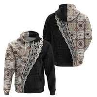 Tukenny Pattern Fijian War Clubs Mix Tapa Tribal Zip Hoodie LT03 - Polynesian Pride