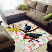 New Zealand Pohutukawa Tui Bird Area Rug Kowhai Version LT03 - Polynesian Pride