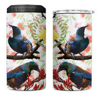 New Zealand Pohutukawa Tui Bird 4 in 1 Can Cooler Tumbler Kowhai Version