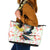 New Zealand Pohutukawa Tui Bird Leather Tote Bag Kowhai Version LT03 White - Polynesian Pride