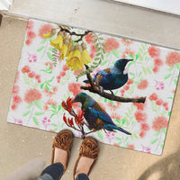 New Zealand Pohutukawa Tui Bird Rubber Doormat Kowhai Version LT03 - Polynesian Pride