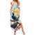 New Zealand Pohutukawa Tui Bird Summer Maxi Dress Kowhai Version LT03 Women White - Polynesian Pride