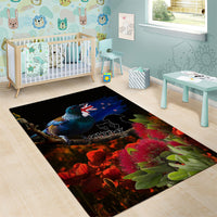 New Zealand ANZAC Day Area Rug Pohutukawa Flower and Tui Bird LT03 - Polynesian Pride