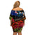 New Zealand ANZAC Day Family Matching Off Shoulder Short Dress and Hawaiian Shirt Pohutukawa Flower and Tui Bird LT03 - Polynesian Pride