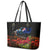 New Zealand ANZAC Day Leather Tote Bag Pohutukawa Flower and Tui Bird LT03 - Polynesian Pride