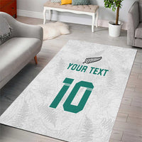 Custom New Zealand Football Area Rug Go All Silver Ferns - Towards World Cup 2026