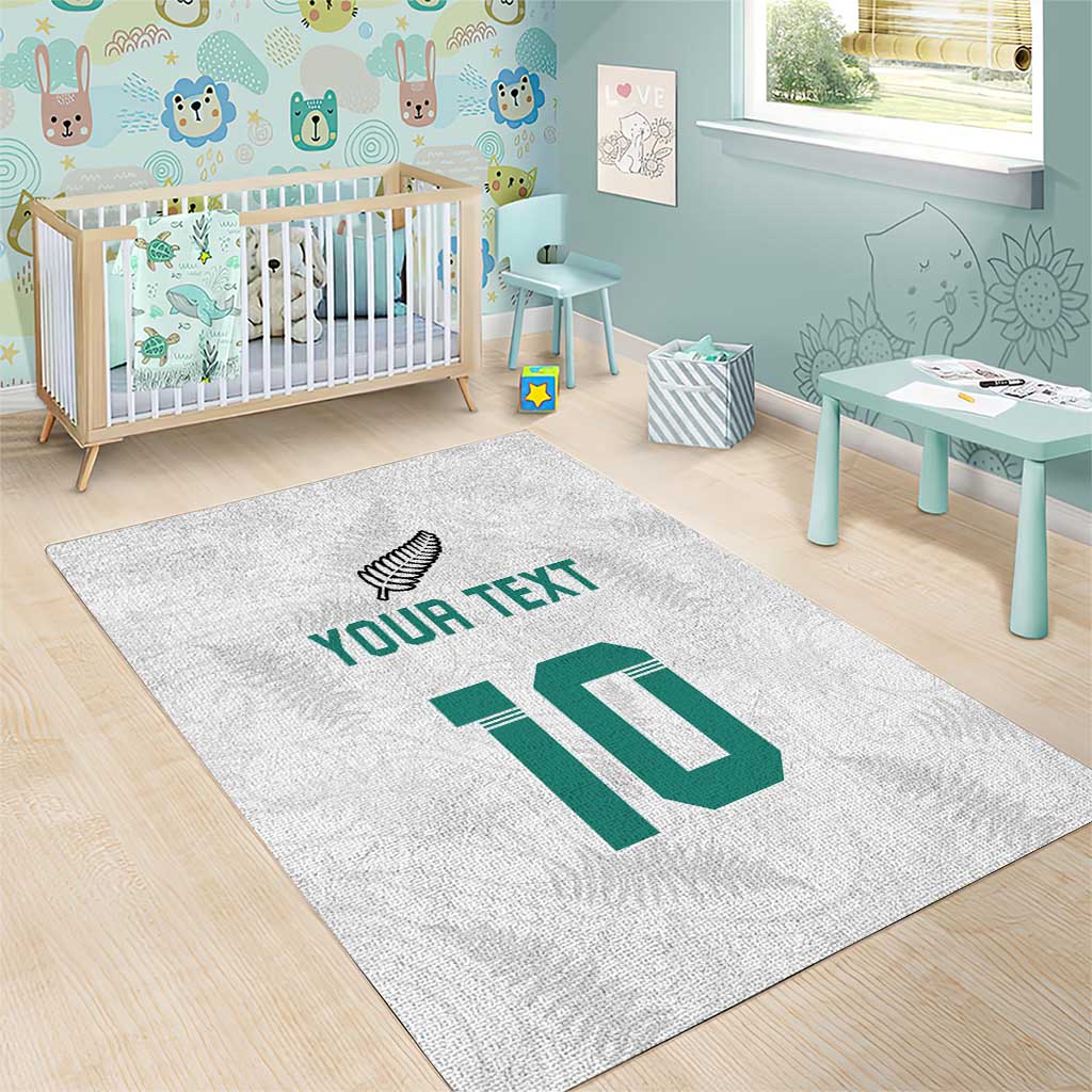 Custom New Zealand Football Area Rug Go All Silver Ferns - Towards World Cup 2026