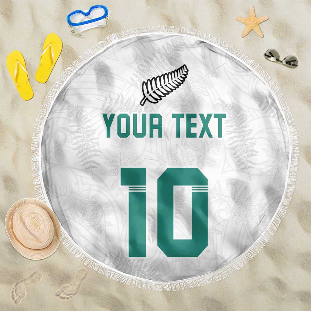 Custom New Zealand Football Beach Blanket Go All Silver Ferns - Towards World Cup 2026