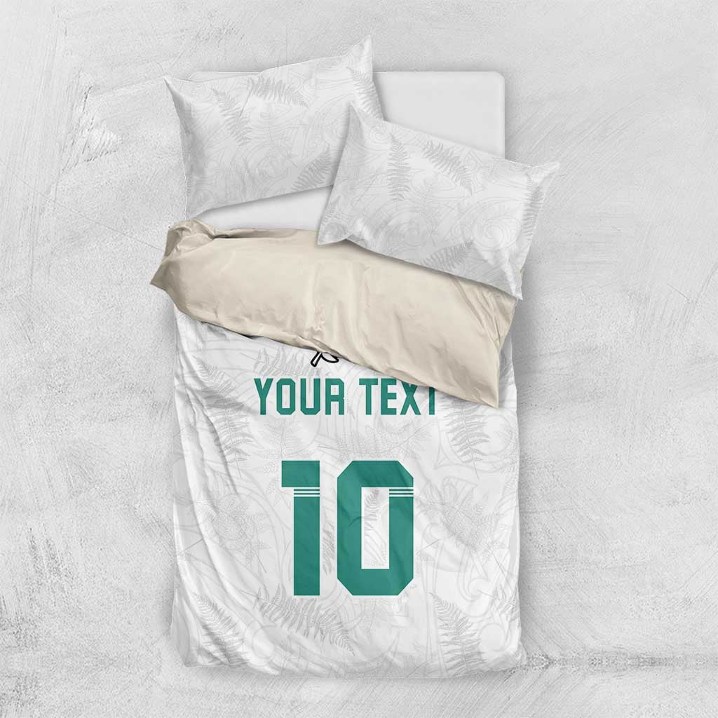 Custom New Zealand Football Bedding Set Go All Silver Ferns - Towards World Cup 2026