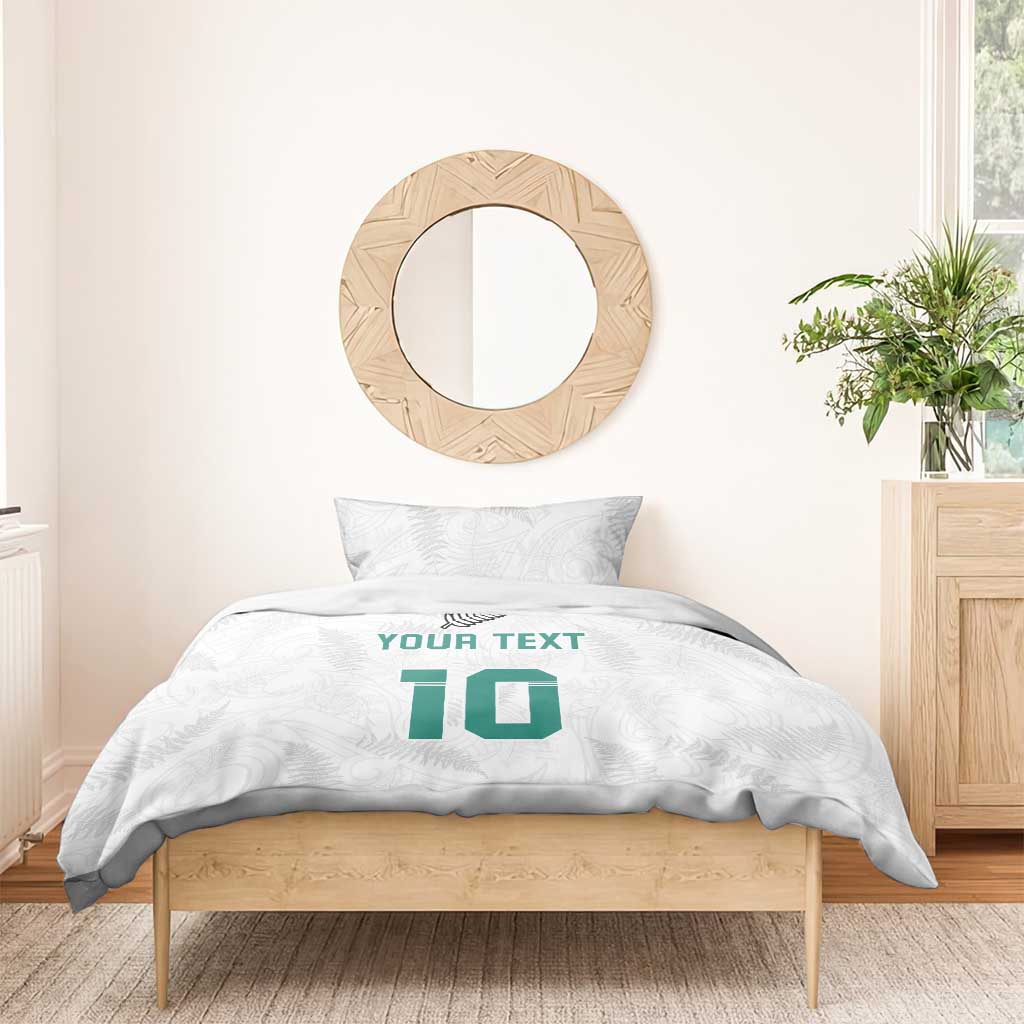 Custom New Zealand Football Bedding Set Go All Silver Ferns - Towards World Cup 2026
