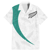 Custom New Zealand Football Family Matching Mermaid Dress and Hawaiian Shirt Go All Silver Ferns - Towards World Cup 2026 LT03 Dad's Shirt - Short Sleeve White - Polynesian Pride