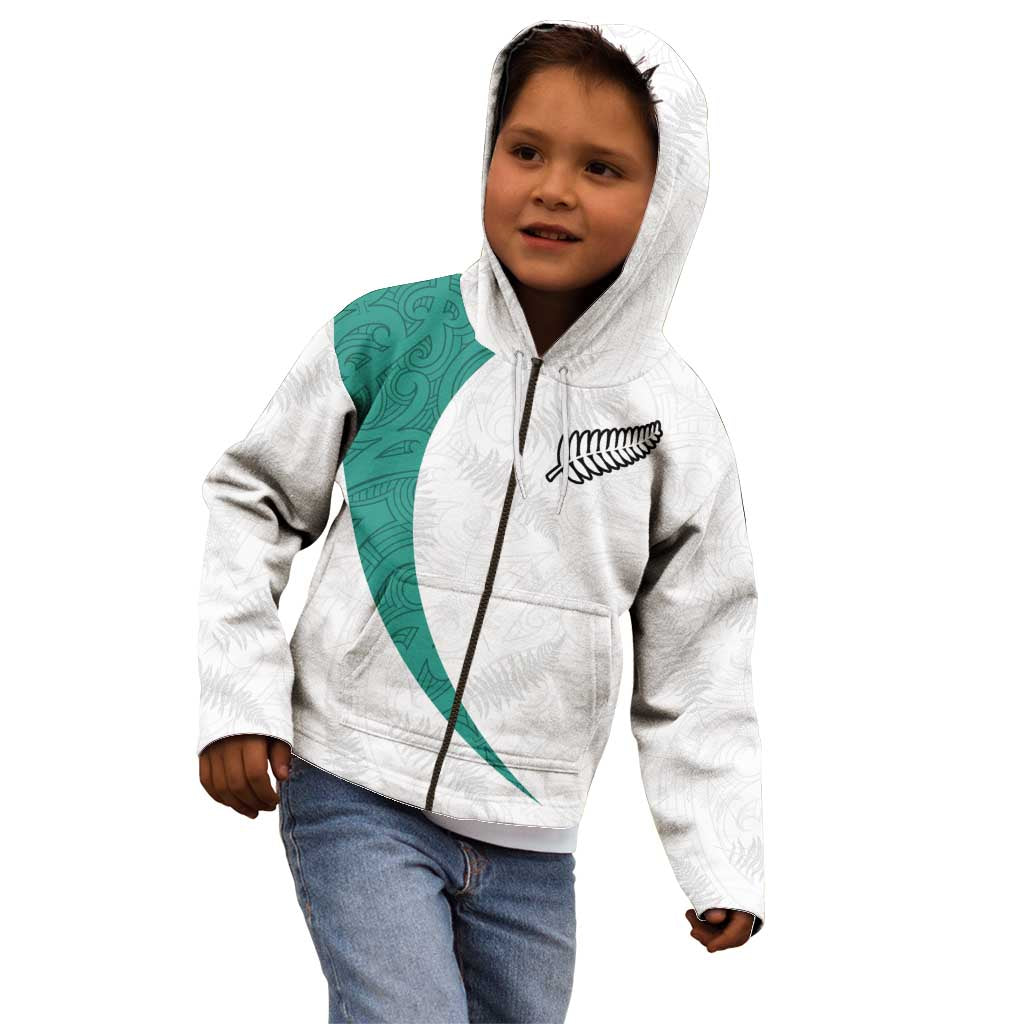 Custom New Zealand Football Kid Hoodie Go All Silver Ferns - Towards World Cup 2026