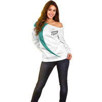 Custom New Zealand Football Off Shoulder Sweater Go All Silver Ferns - Towards World Cup 2026