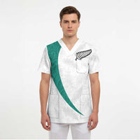 Custom New Zealand Football Scrub Top Go All Silver Ferns - Towards World Cup 2026 - Polynesian Pride