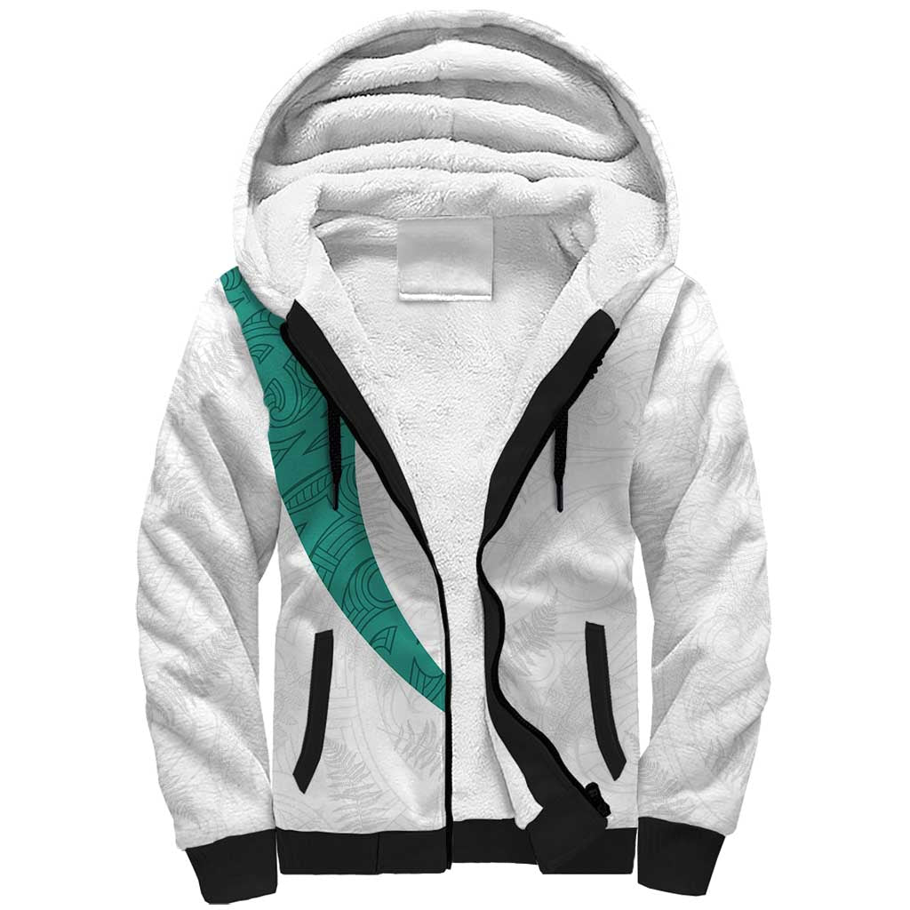 Custom New Zealand Football Sherpa Hoodie Go All Silver Ferns - Towards World Cup 2026