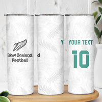 Custom New Zealand Football Skinny Tumbler Go All Silver Ferns - Towards World Cup 2026 LT03 - Polynesian Pride