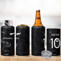 Custom New Zealand Rugby 4 in 1 Can Cooler Tumbler All Silver Ferns Blacks