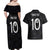 Custom New Zealand Rugby Couples Matching Off Shoulder Maxi Dress and Hawaiian Shirt All Silver Ferns Blacks