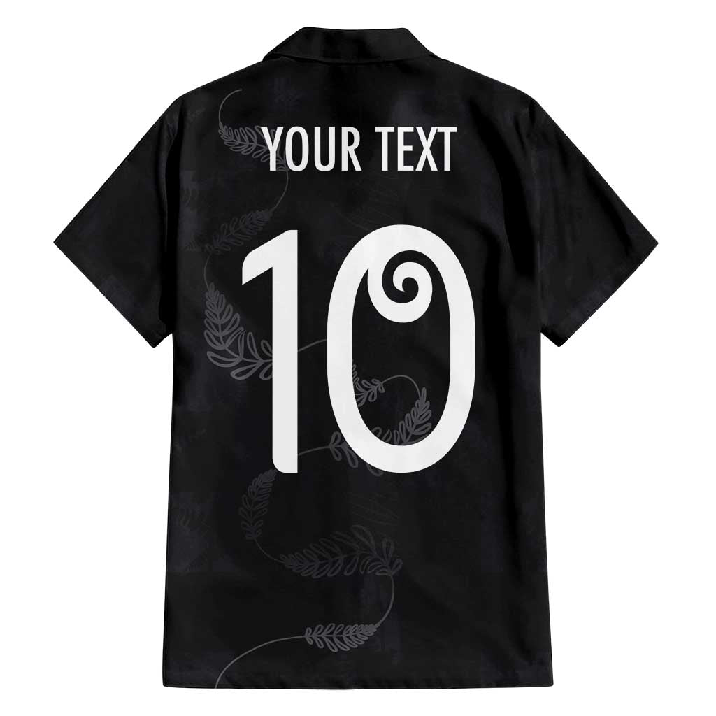 Custom New Zealand Rugby Family Matching Long Sleeve Bodycon Dress and Hawaiian Shirt All Silver Ferns Blacks