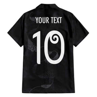 Custom New Zealand Rugby Family Matching Long Sleeve Bodycon Dress and Hawaiian Shirt All Silver Ferns Blacks