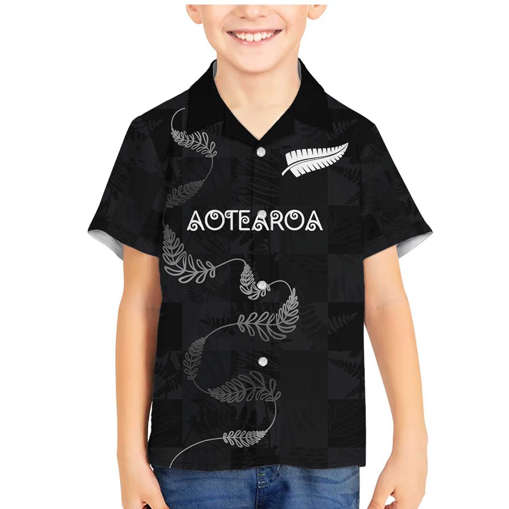 Custom New Zealand Rugby Family Matching Mermaid Dress and Hawaiian Shirt All Silver Ferns Blacks