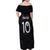 Custom New Zealand Rugby Family Matching Off Shoulder Maxi Dress and Hawaiian Shirt All Silver Ferns Blacks